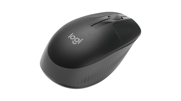 Chuột không dây Logitech M190 Đen mặt nghiêng