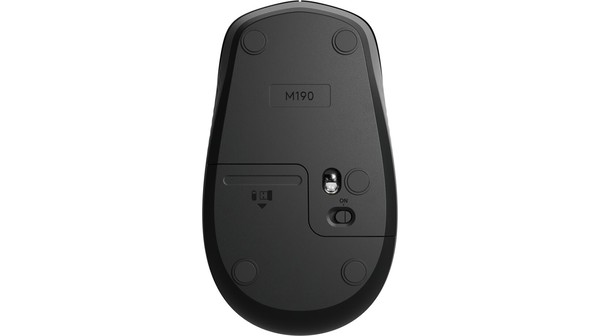 Chuột không dây Logitech M190 Đen mặt dưới