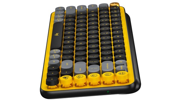 Bàn phím cơ Logitech POP KEYS Bluetooth Vàng Đen mặt bên