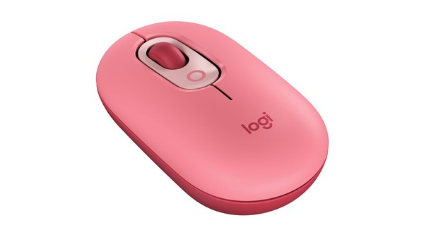 Chuột không dây Logitech POP with Emoji Hồng mặt nghiêng