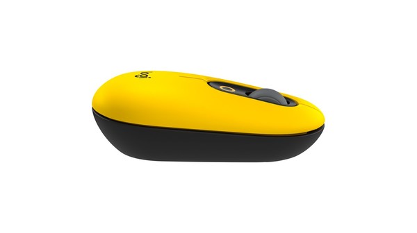 Chuột không dây Logitech POP with Emoji Vàng Đen mặt bên