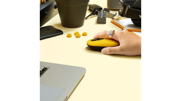 Chuột không dây Logitech POP with Emoji Vàng Đen tổng quan