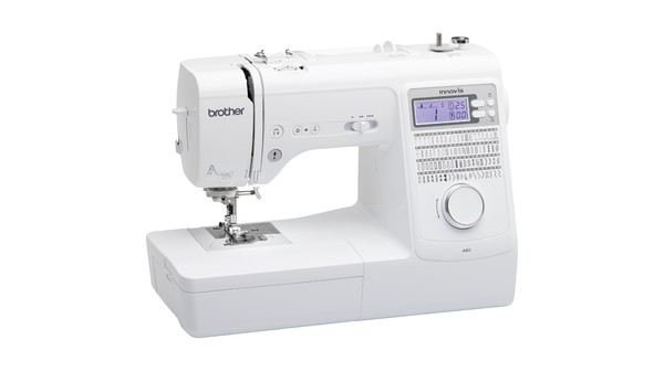 Máy may điện tử Brother A08 mặt nghiêng