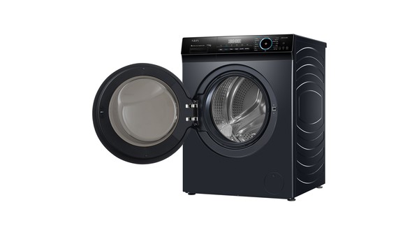 Máy giặt Aqua Inverter 11 kg AQD-D1103G.BK mặt nghiêng cửa lồng mở