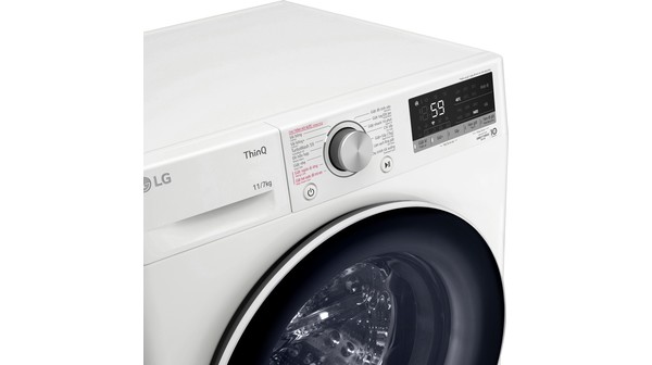 Máy giặt sấy LG Inverter 11 kg FV1411D4W bảng điều khiển chi tiết