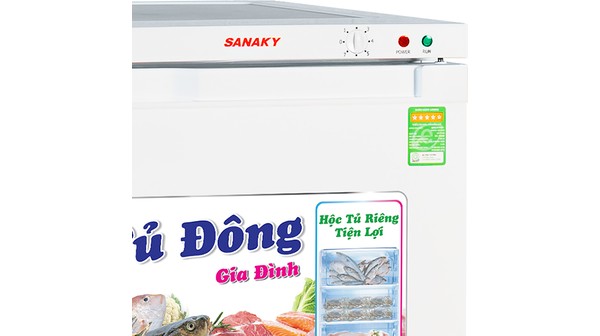 Tủ đông Sanaky 150 lít VH-180VD núm vặn điều chỉnh