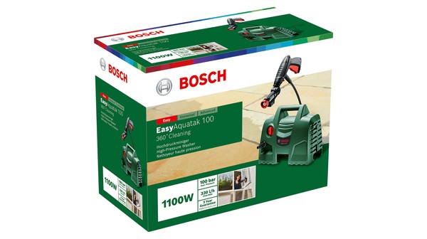 Máy phun xịt rửa áp lực cao Bosch EASY AQT 100 thùng sản phẩm