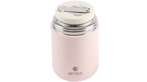 Bình đựng thức ăn giữ nhiệt Elmich 600ml EL8019 hồng pastel không nắp
