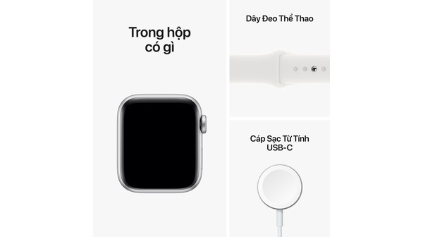 Apple Watch SE LTE 40mm viền nhôm Bạc dây silicone Trắng MNPP3VN/A bộ