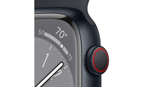 Apple Watch S8 LTE 45mm viền nhôm dây silicone Midnight MNK43VN/A chi tiết