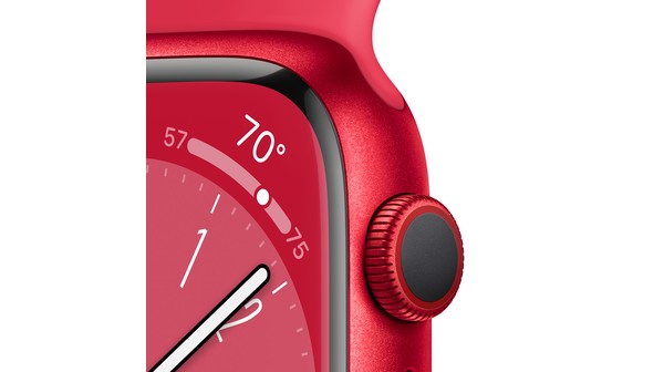 Apple Watch S8 LTE 45mm viền nhôm dây silicone Đỏ MNKA3VN/A chi tiết
