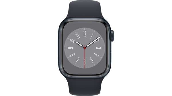 Apple Watch S8 GPS 41mm viền nhôm dây silicone Đen Midnight MNP53VN/A chính diện