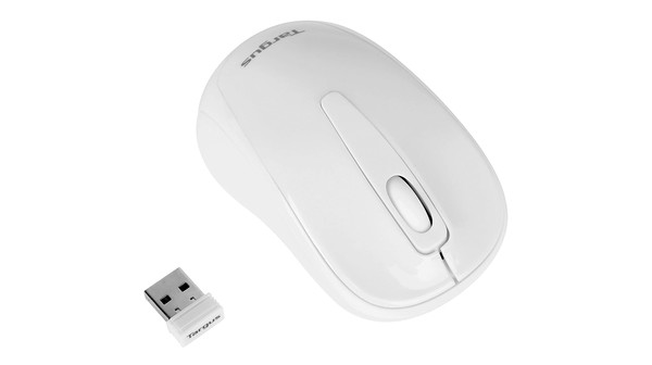 Targus Wireless Optical Mouse Trắng AMW60001AP-52 mặt nghiêng dưới