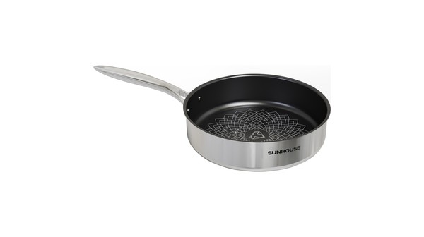 Chảo Inox 3 lớp Ultra Titanium Sunhouse 26cm STI26M nghiêng phải