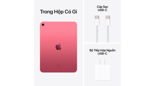 iPad Gen 10 Wifi 256GB 10.9 inch MPQC3ZA/A Hồng (2022) phụ kiện kèm