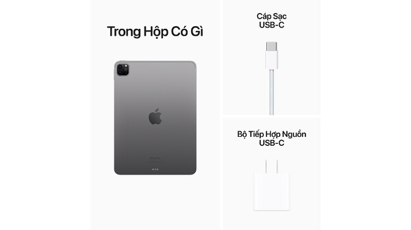 iPad Pro M2 2022 11 inch Wifi 512GB MNXH3ZA/A Xám (2022) phụ kiện kèm
