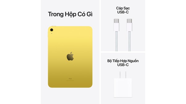 iPad Gen 10 Wifi 256GB 10.9 inch MPQA3ZA/A Vàng (2022) phụ kiện kèm