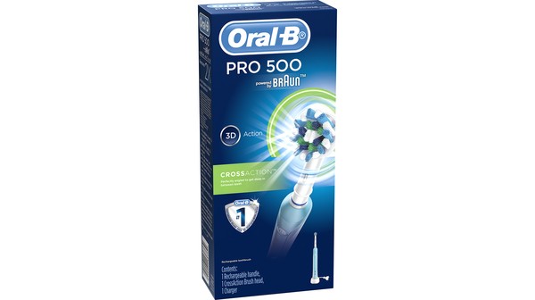 Bàn chải đánh răng điện Oral-B Pro 500 D16.513 hộp sản phẩm