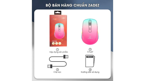 Chuột không dây Zadez M-382ZC Cam đào bộ bán hàng