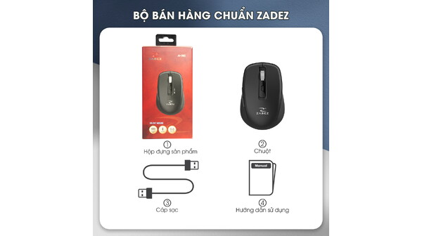 Chuột không dây Zadez M-382B Đen bộ bán hàng