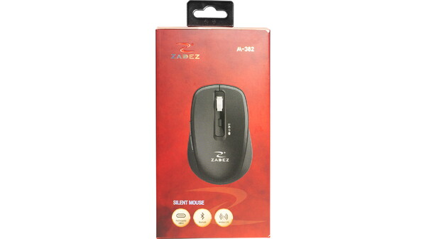 Chuột không dây Zadez M-382B Đen hộp sản phẩm mặt trước