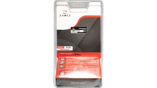Chuột không dây Zadez M-326G Xám hộp sản phẩm