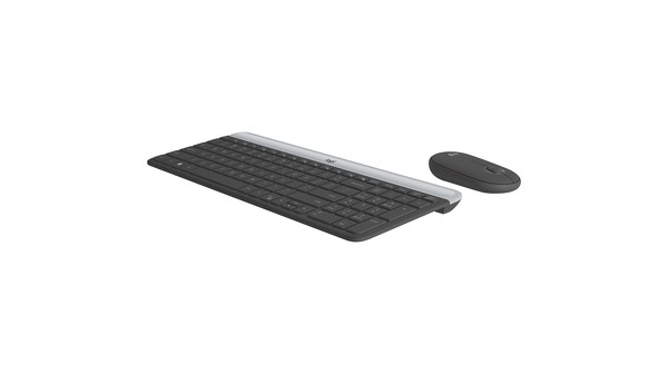 Bộ bàn phím chuột không dây Logitech MK470 Đen nghiêng trái