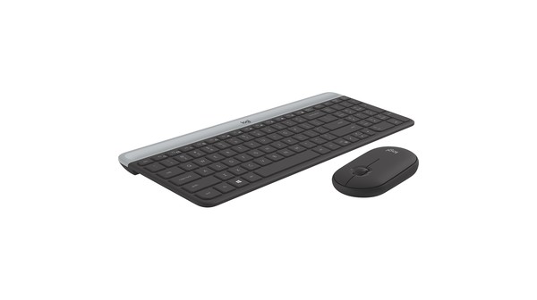 Bộ bàn phím chuột không dây Logitech MK470 Đen nghiêng phải
