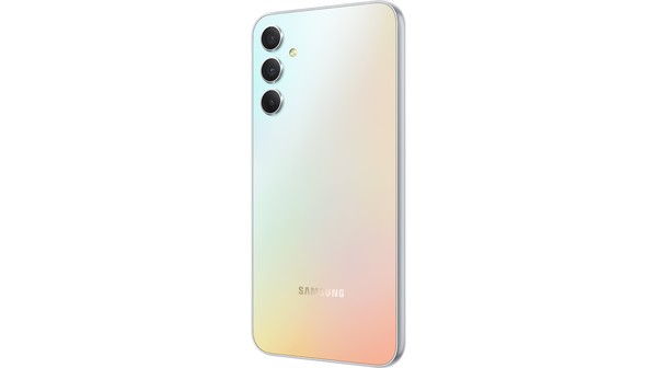 Điện thoại Samsung Galaxy A34 5G 8GB/128GB Bạc mặt lưng nghiêng trái