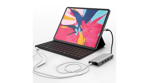 Cổng chuyển HyperDriver Power 9 in 1 USB-C Hub HD30F Bạc cổng chuyển cắm tai nghe