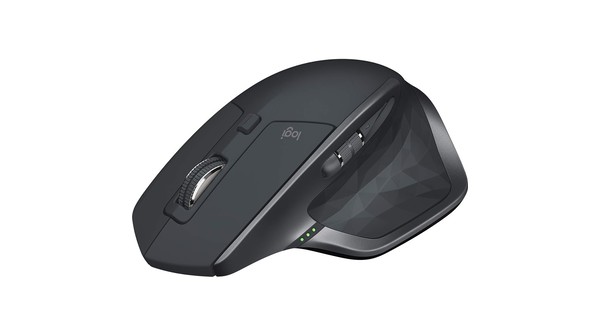 Chuột không dây Logitech MX Master 2S Wireless/Bluetooth Đen mặt nghiêng