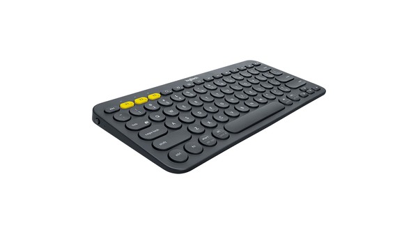 Bàn phím không dây Bluetooth Logitech K380 Xám Tối mặt nghiêng