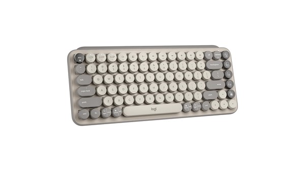 Bàn phím cơ không dây Logitech POP Keys Xám nghiêng trái