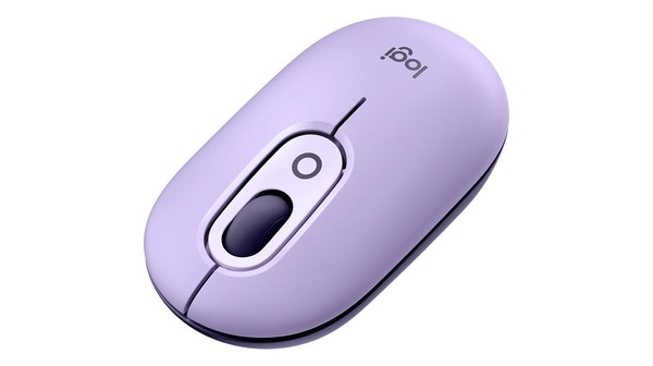 Chuột không dây Logitech POP Tím nghiêng trước