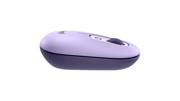 Chuột không dây Logitech POP Tím mặt bên