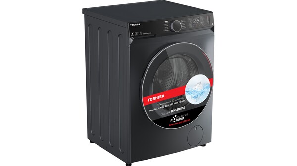 Máy giặt sấy Toshiba Inverter 12.5 kg TWD-BM135GF4V(MG) nghiêng trái