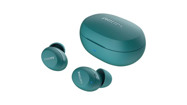 Tai nghe Bluetooth Philips TAT1235BL/97 Xanh mặt nghiêng hộp đóng