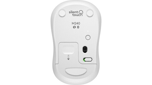 Chuột không dây Logitech Bluetooth M240 Silent Trắng mặt lưng