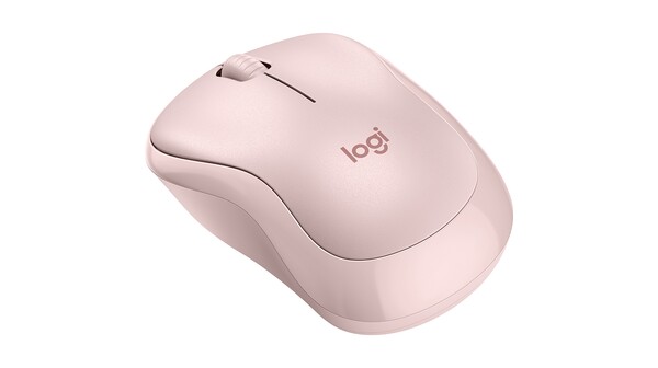 Chuột không dây Logitech Bluetooth M240 Silent Hồng mặt nghiêng bên trái