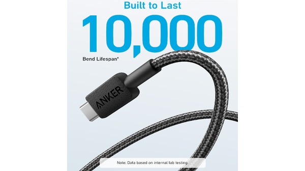 Cáp sạc USB-A to Type-C Anker 322 A81H5 Đen