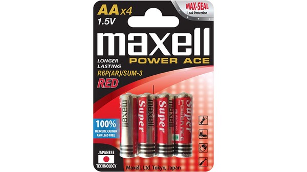 Pin Super Ace AA vỉ 4 viên Maxell R6P(AR)4P