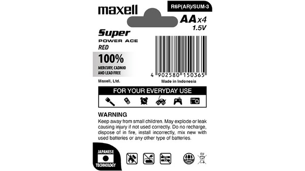 Pin Super Ace AA vỉ 4 viên Maxell R6P(AR)4P