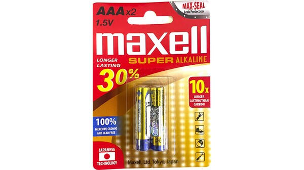 Pin Super Alkaline AAA vỉ 2 viên Maxell LR03AAAPRO