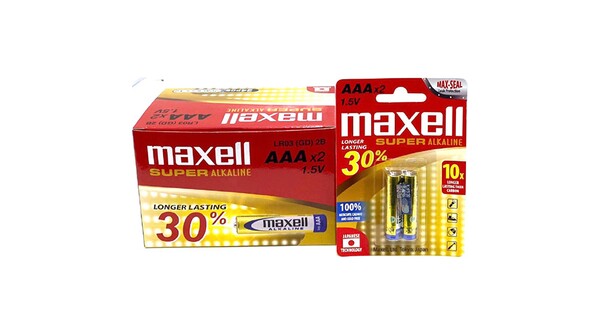 Pin Super Alkaline AAA vỉ 2 viên Maxell LR03AAAPRO