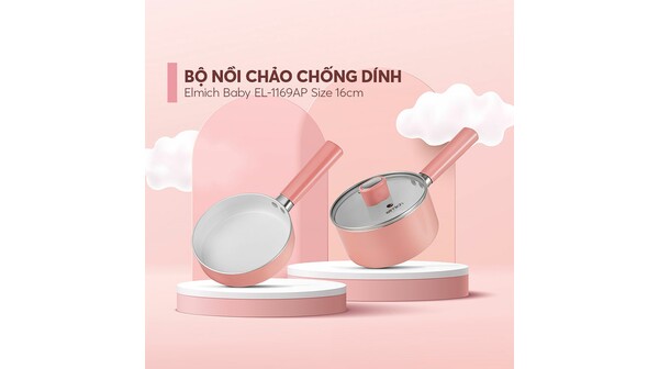 Bộ nồi chảo chống dính Elmich Baby EL-1169AP