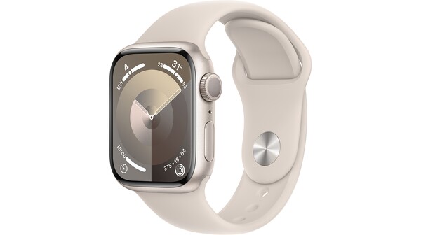 Apple Watch Series 9 GPS 41mm viền nhôm dây cao su Starlight S/M