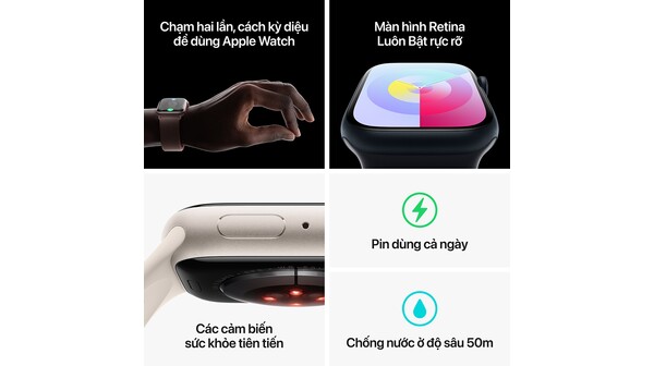 Apple Watch Series 9 GPS 41mm viền nhôm dây vải Sport Loop Starlight