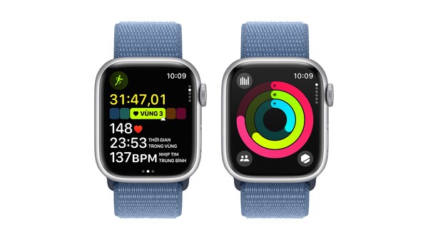 Apple Watch Series 9 GPS 41mm viền nhôm dây vải Sport Loop Winter Blue
