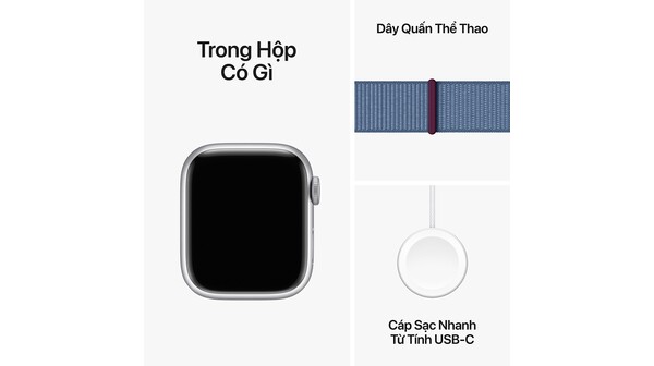 Apple Watch Series 9 GPS 41mm viền nhôm dây vải Sport Loop Winter Blue