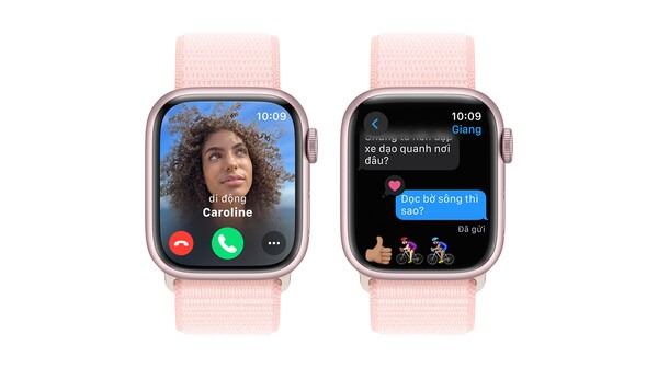 Apple Watch Series 9 GPS 41mm viền nhôm dây vải Sport Loop Light Pink